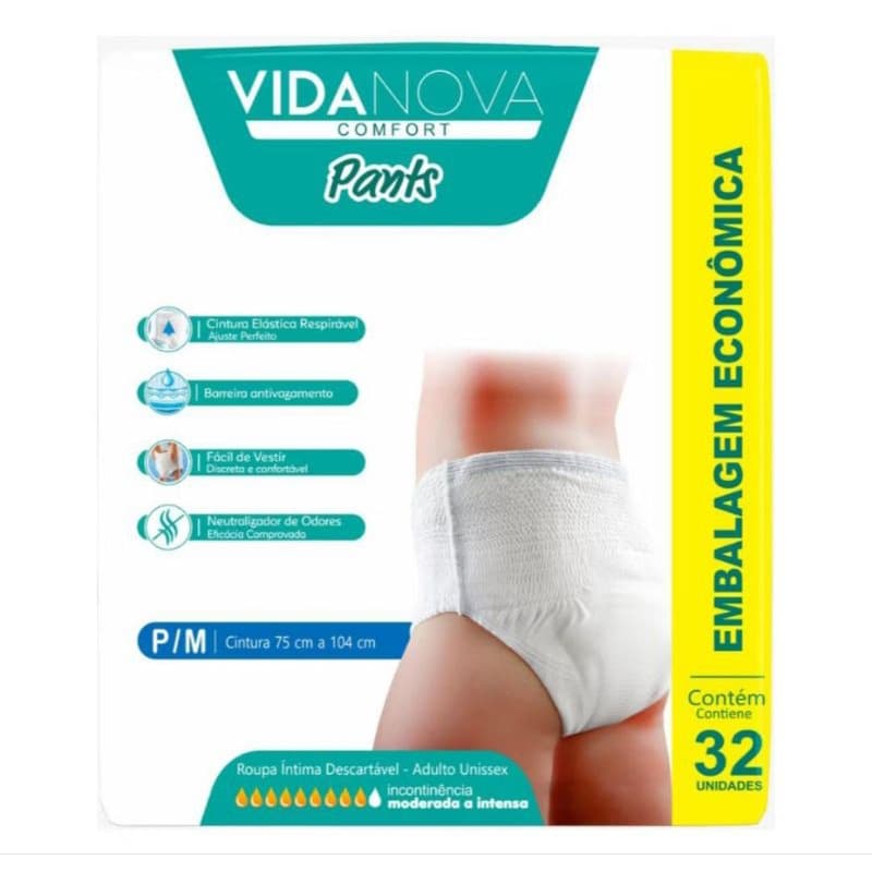 Fralda Vida Nova Pants • Adulto Unissex P/M/G/XG – Super Conforto!