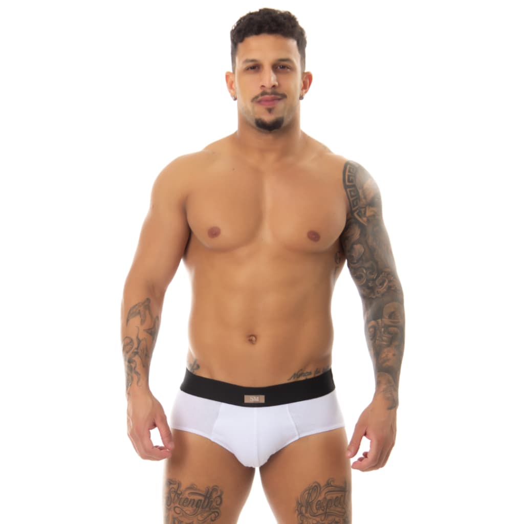 Cuecas Masculina Adulto Slip Fofo Divertido Cores Simples Cintura Média Algodão Costura Reforçada.