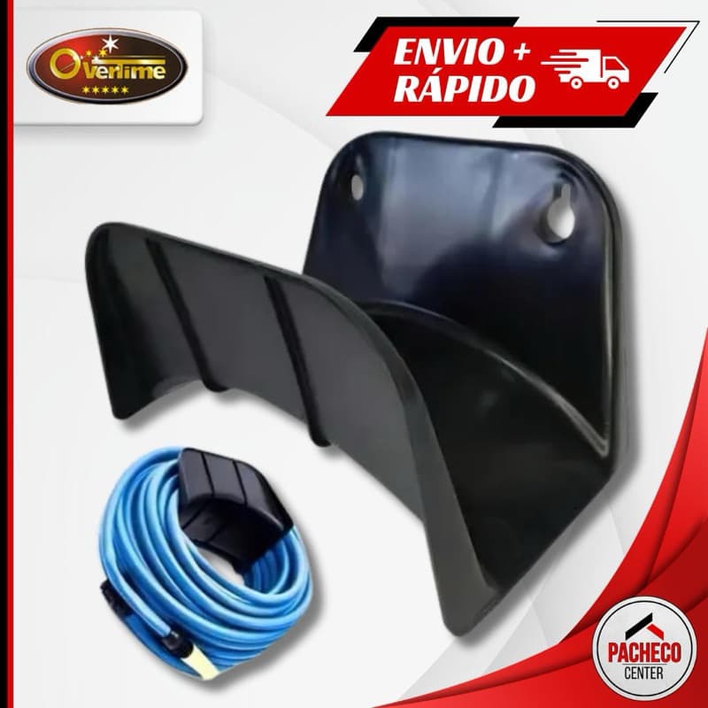 Suporte Mangueira Jardim Plastico Parede - Overtime Preto