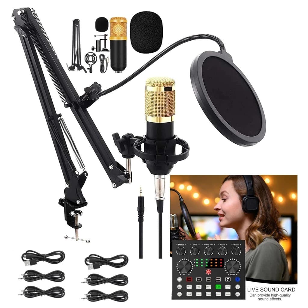 Sistema Setup Webcast Mixer Interface USB 2 Microfone Condensador Para Live Studio V8S