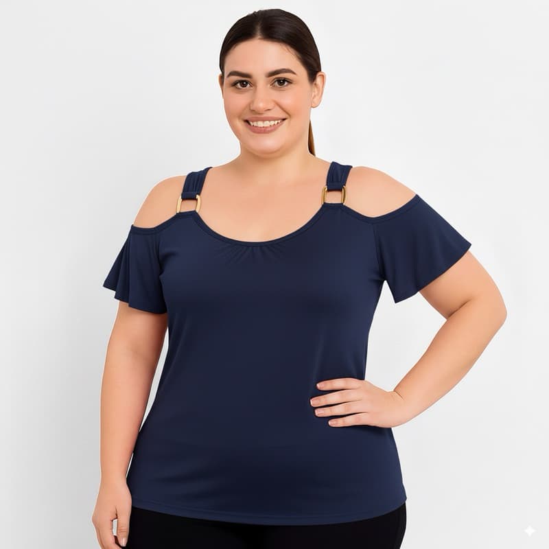 Blusinha Plus Size Blusa Lisa Ciganinha Confortável Dia a Dia Verão