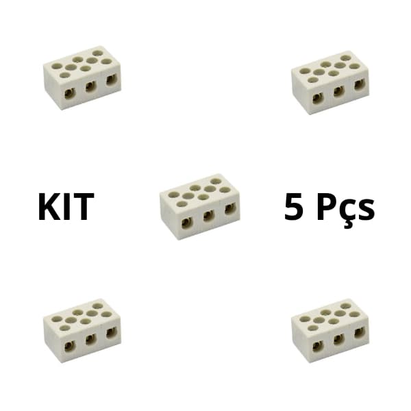 Kit 5 Conectores de Louça 10mm Conector de Porcelana Conector p/ cabo Chuveiros Torneiras Emendas