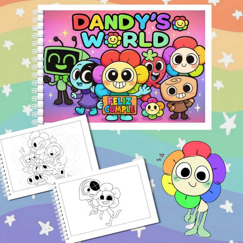 Livro de Colorir Pequeno A5 DANDY'S WORLD Capa Dura