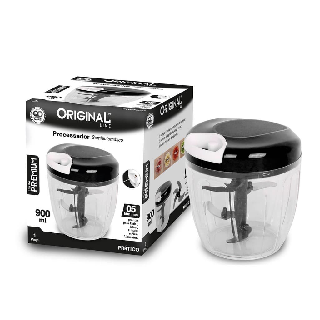 Processador Manual De Alimentos 3/5 Lâminas-500/900ml-ORIGINAL LINE