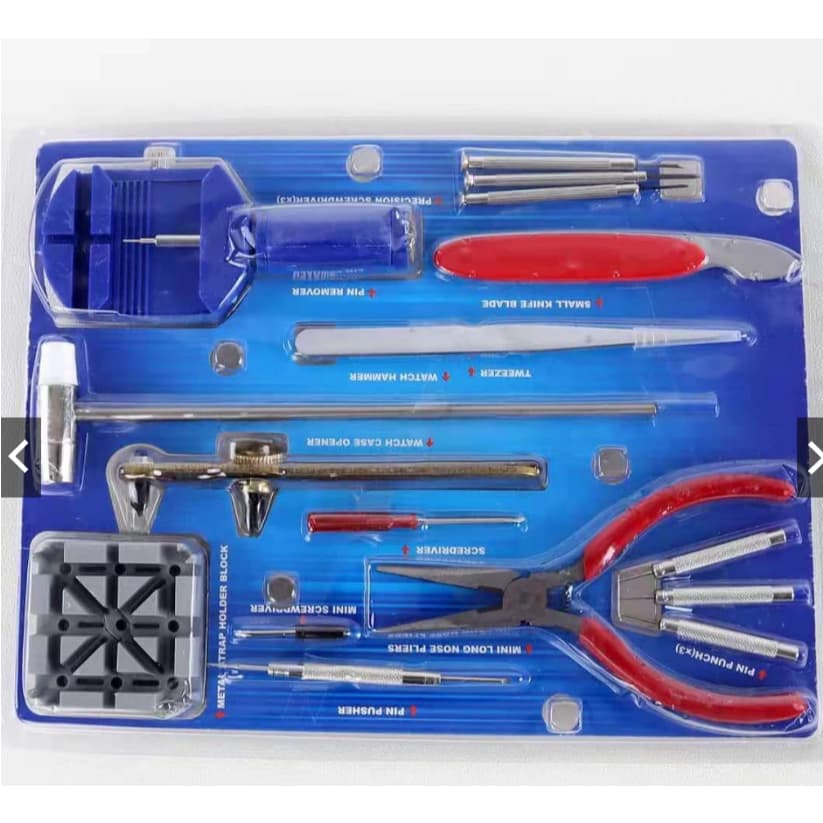Kit de ferramentas para relojoeiro 16 peças para substituição e reparo de relógios