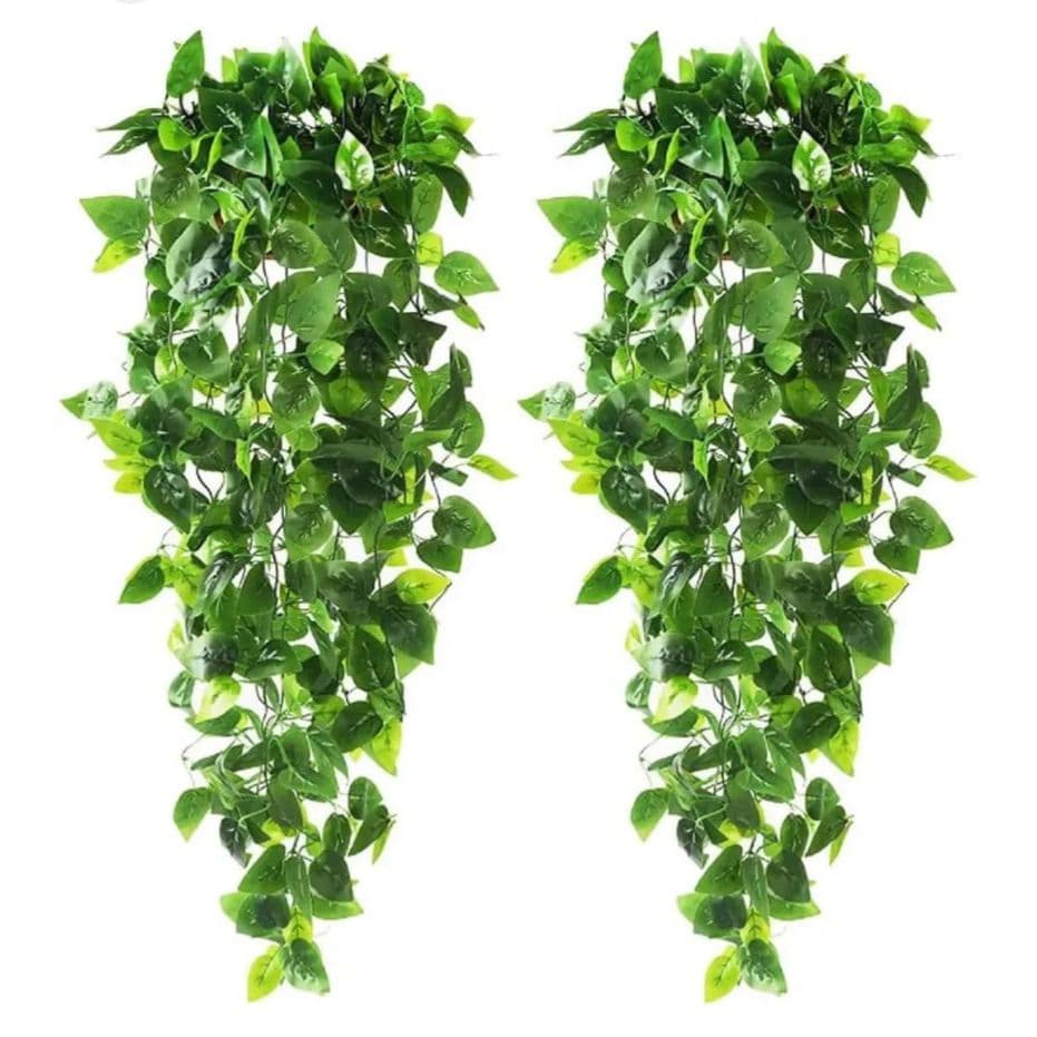 Arranjos Completos kit 2 Pendentes + 2 Vasos Pretos de Plástico Preto