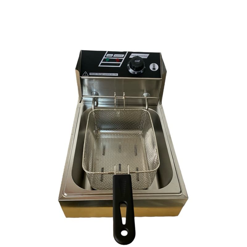 Fritadeira Elétrica C/ Tampa 5 Litros Profissional C/ Cabo de Proteção Aço Inox