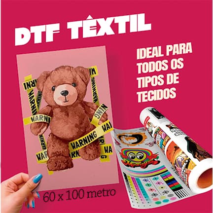 Dtf Impressão Qualidade I3200 Para Estamparia Blusas Qualquer Tecido 1 METRO por 60 CM Envio 24h