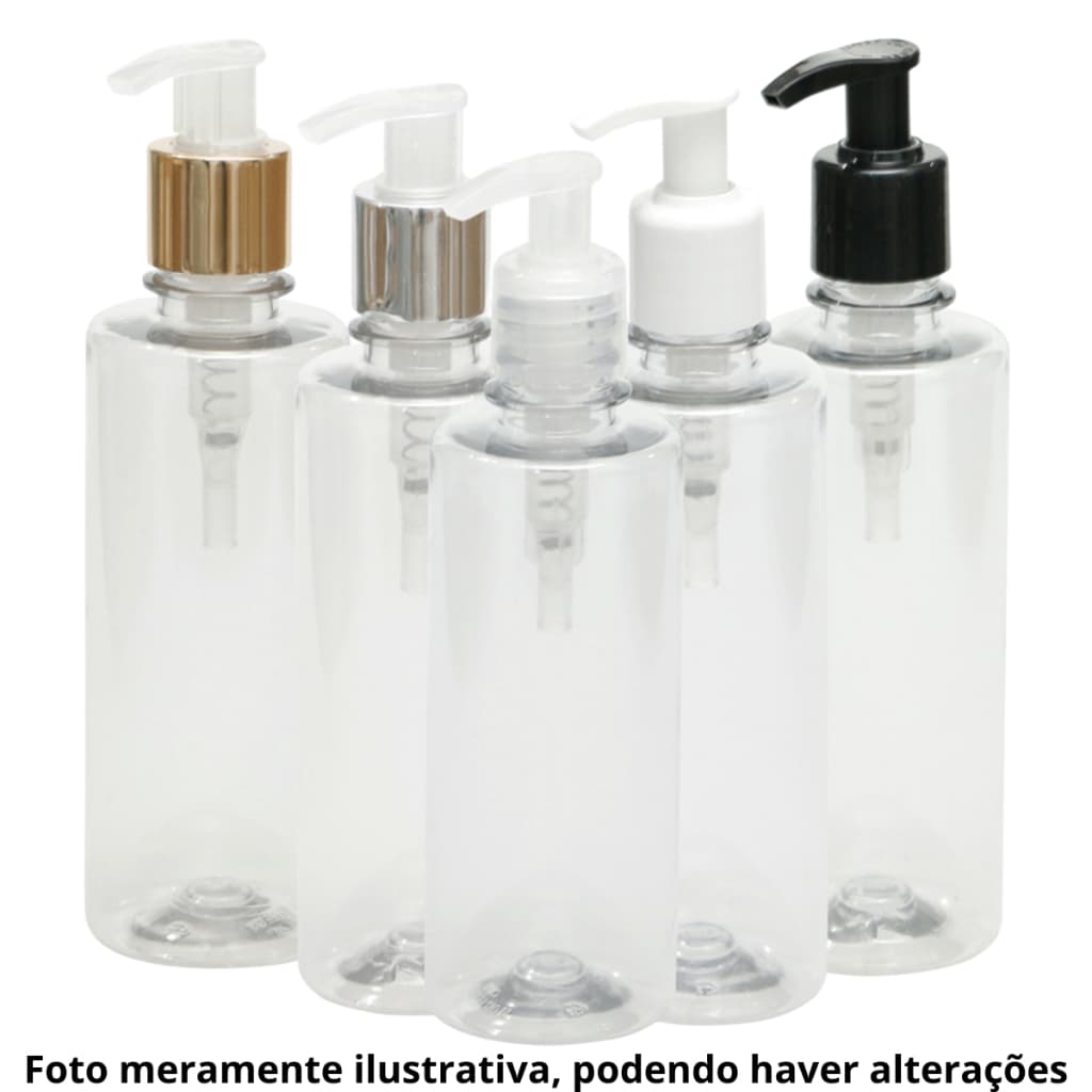 Frasco PET Reto Alto 250ml com Válvula Pump - Kit Profissional Multiuso
