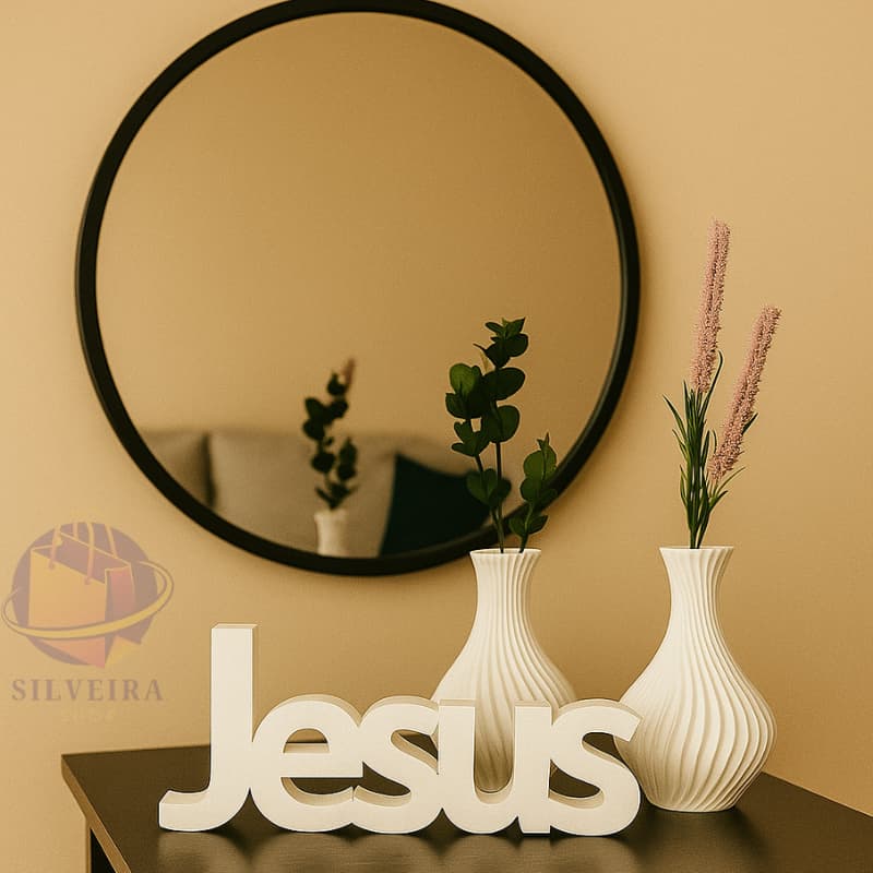 Decoração para Sala Mesa Enfeite Palavra Jesus