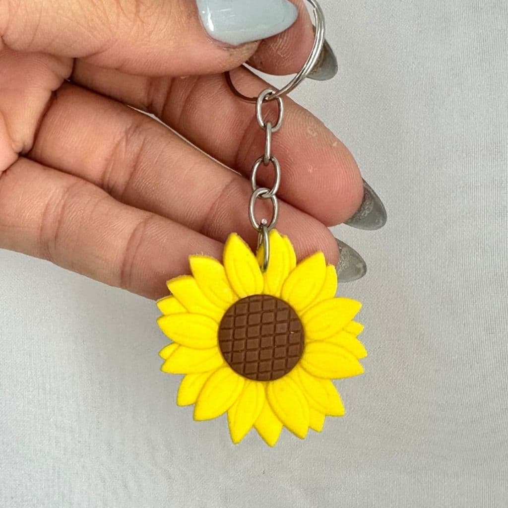 Chaveiro Girassol Alto Relevo Emborrachado Lembrancinha kit10/50
