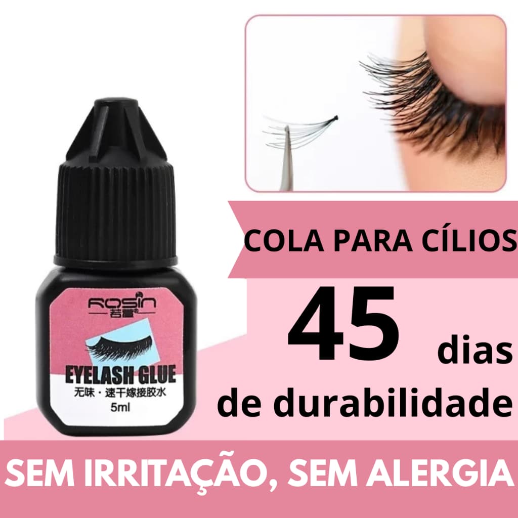 Cola Para Extensão De Cílios ROSIN 5ml Cola  Secagem Rápida Preta Sem Irritatação