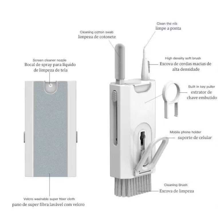 Escova de limpeza para teclado tela de celular fones de ouvido