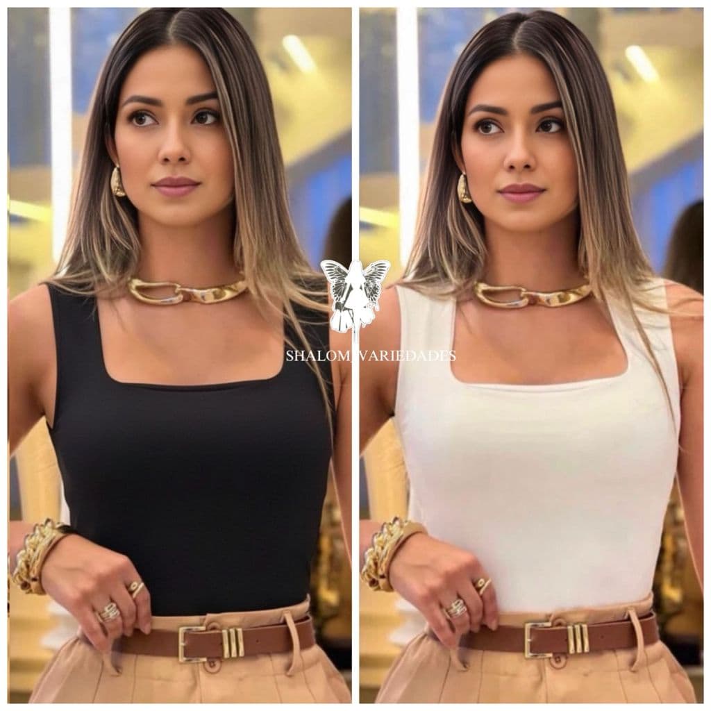 Kit 2 Body Regata Feminino Decote Quadrado Tecido Suplex Premium Alta Qualidade Body com Decote Body Feminino