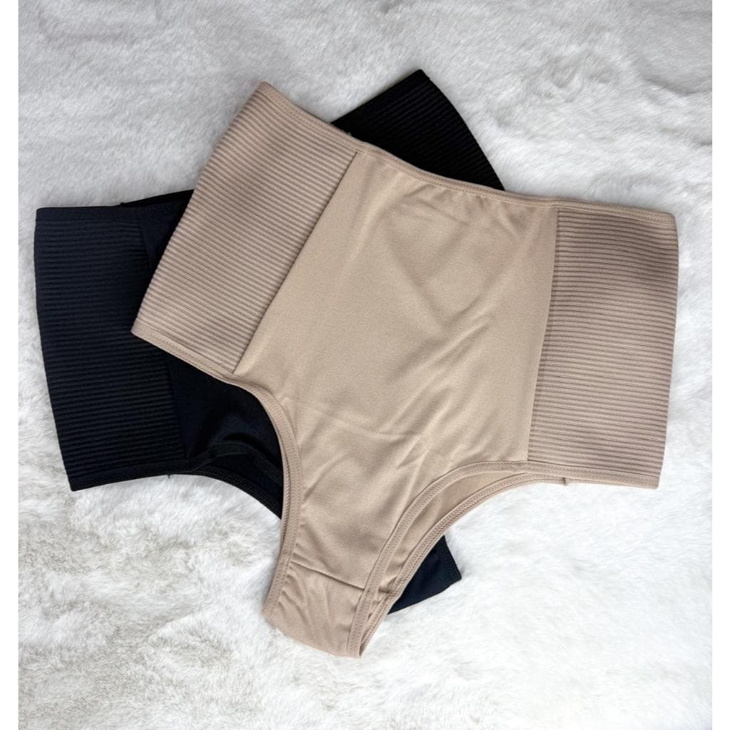 Kit 2 Calça Cinta Modeladora de Compressão Redutora Plus Cós Alto Segura Barriga