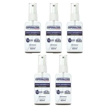 Spray Higienizador de Mãos Coperalcool Bacfree - Chá Branco - 60 ml - kit com 05