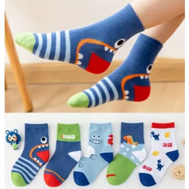 Kit Pares de Meias Masculino Infantil e Bebê Menino Estampadas