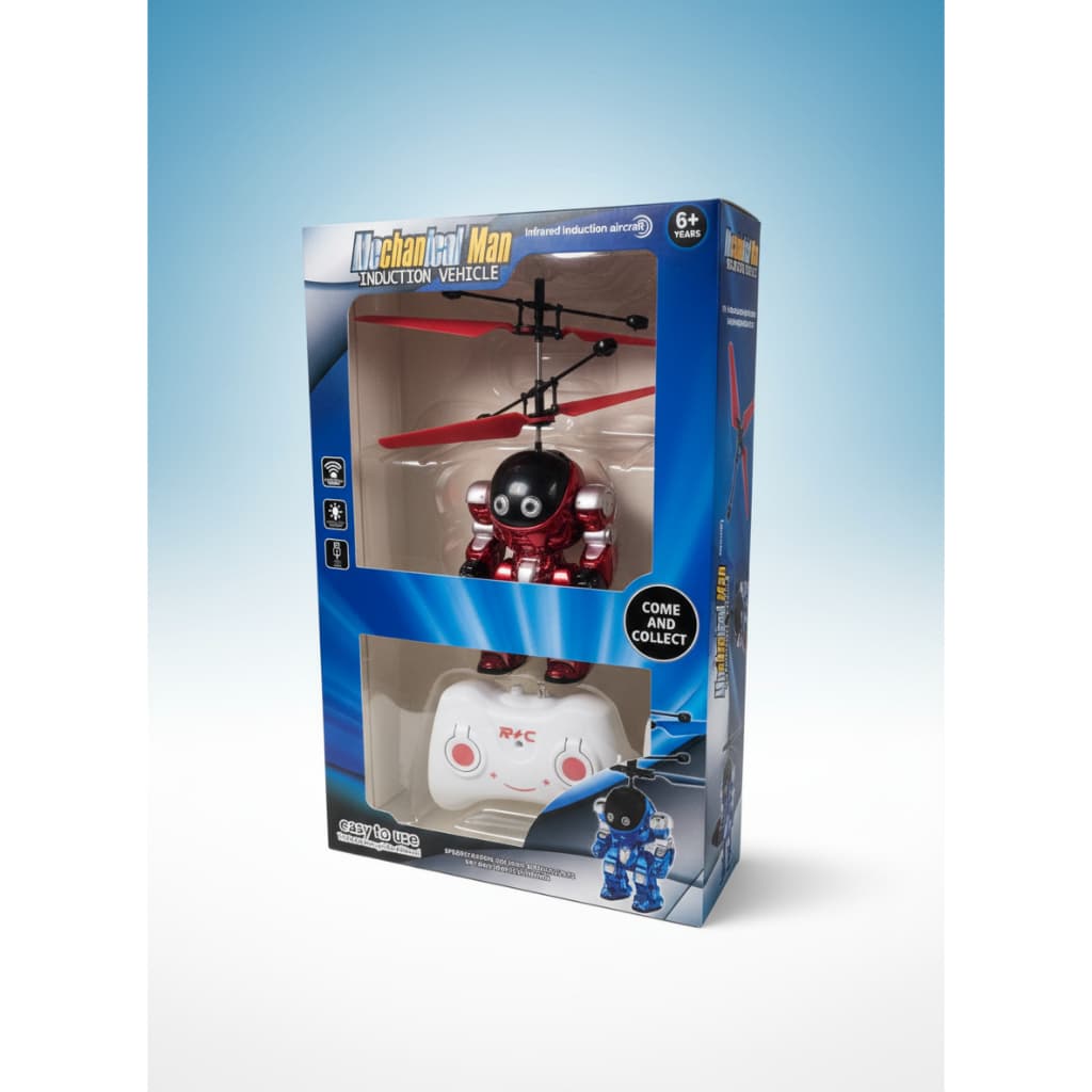 Robô Voador Drone Brinquedo Infantil Controle Remoto Recarga Usb Luzes Led