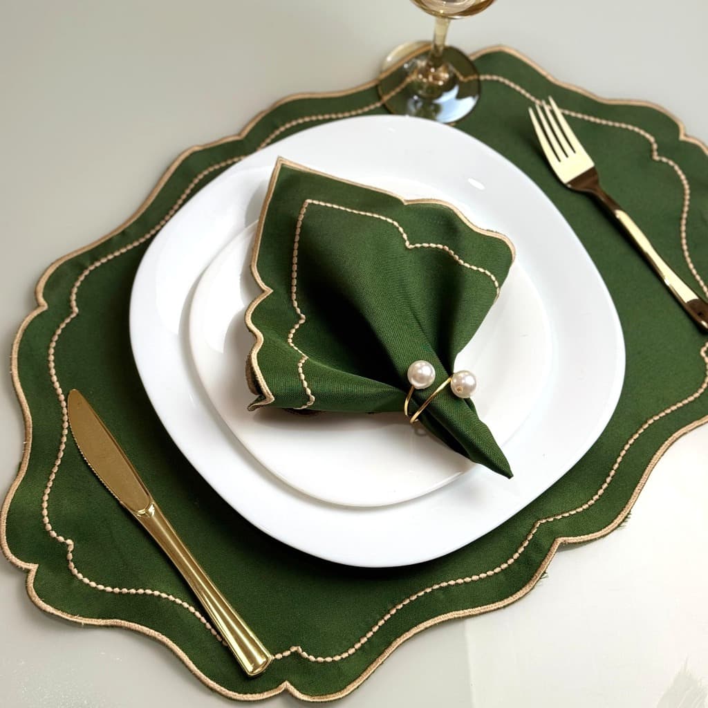 Jogo Americano Mesa Posta Sousplat Bordado Suplat Redondo/Retangular e Guardanapos