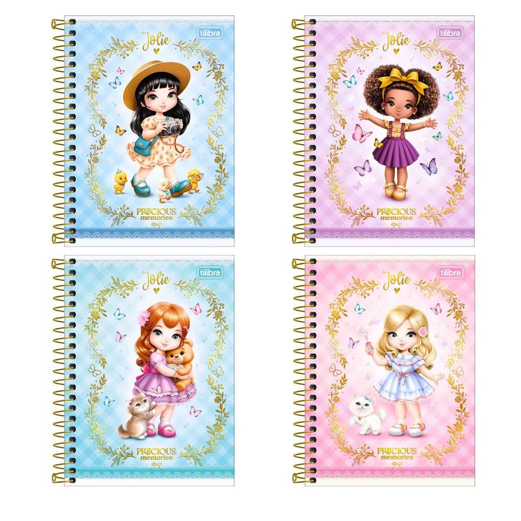 Caderneta 1/8 Jolie 11 x 15,4 cm 80 Folhas - Tilibra