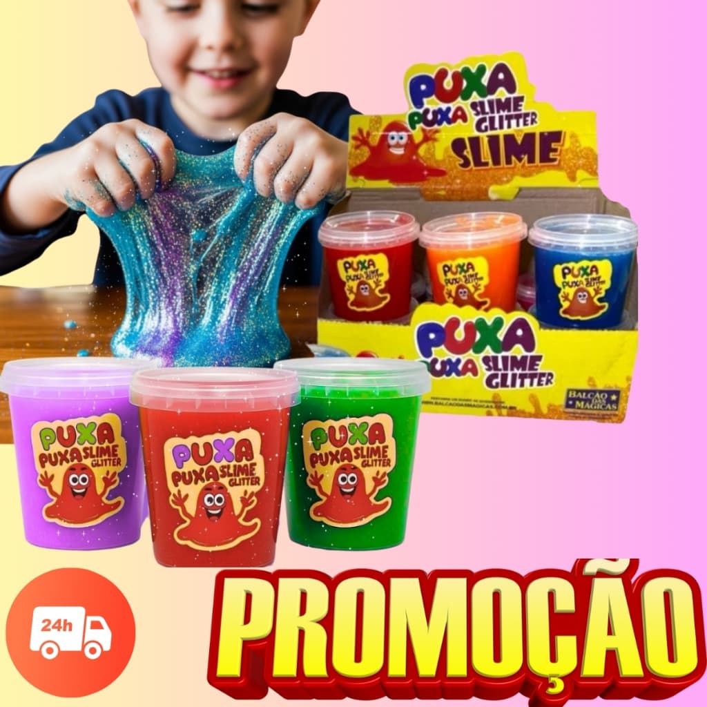 SLIME GLITTER 12/24/36/48 UNIDADES 180G - POTE MAIOR, SUPER PROMOÇÃO