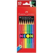 Lápis de Cor Neon 10 Cores, Faber-Castell