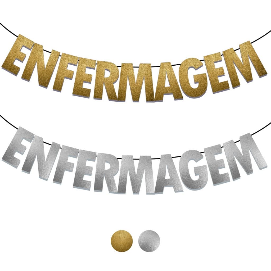Faixa Bandeirola de Letras Profissões ENFERMAGEM Decorativo Formatura festas comemorações