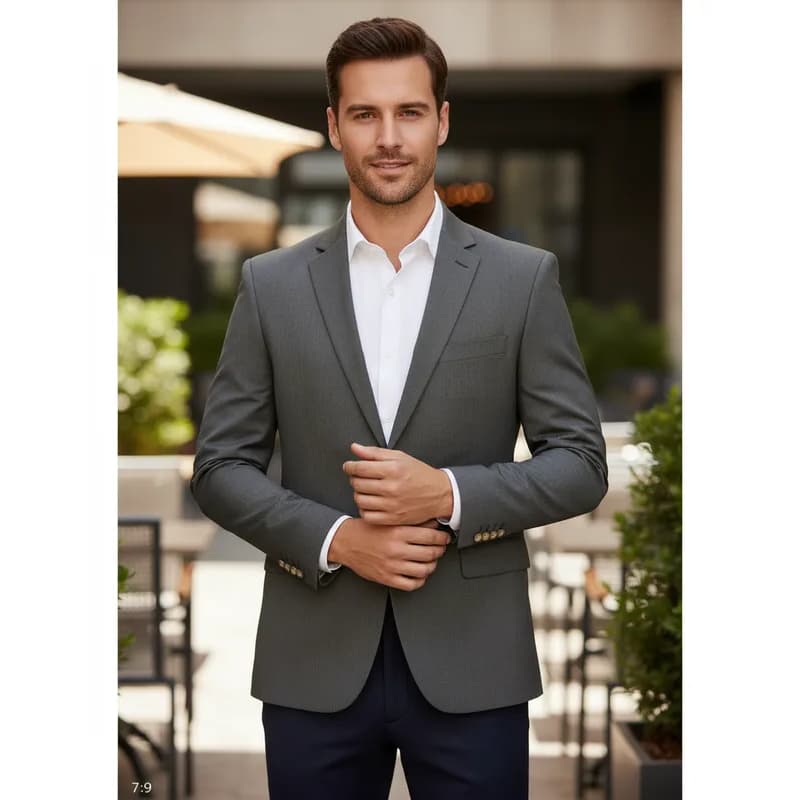 Blazer Masculino Slim Social Melange Premium Luxo Várias Cores