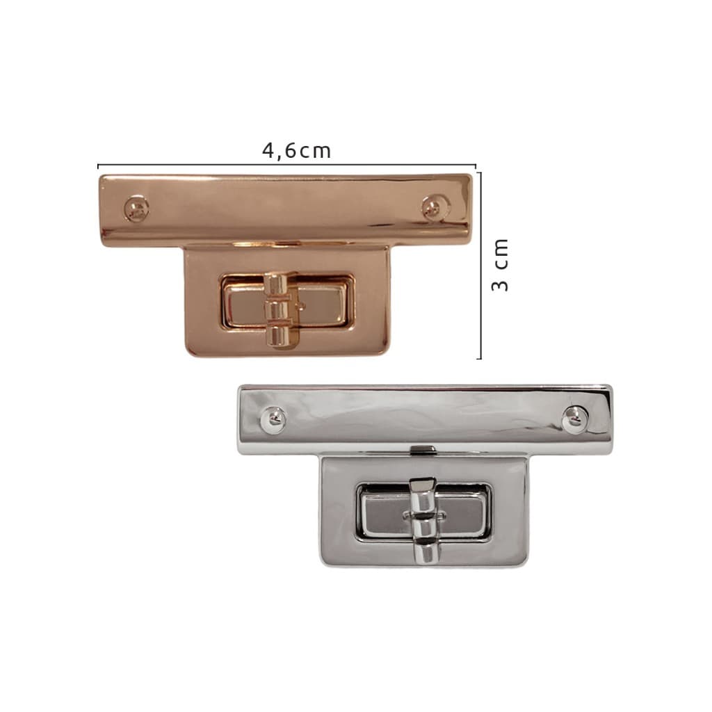 Fecho para bolsa com encaixe largo 6,4x3cm ref.154192 com 1 unidade