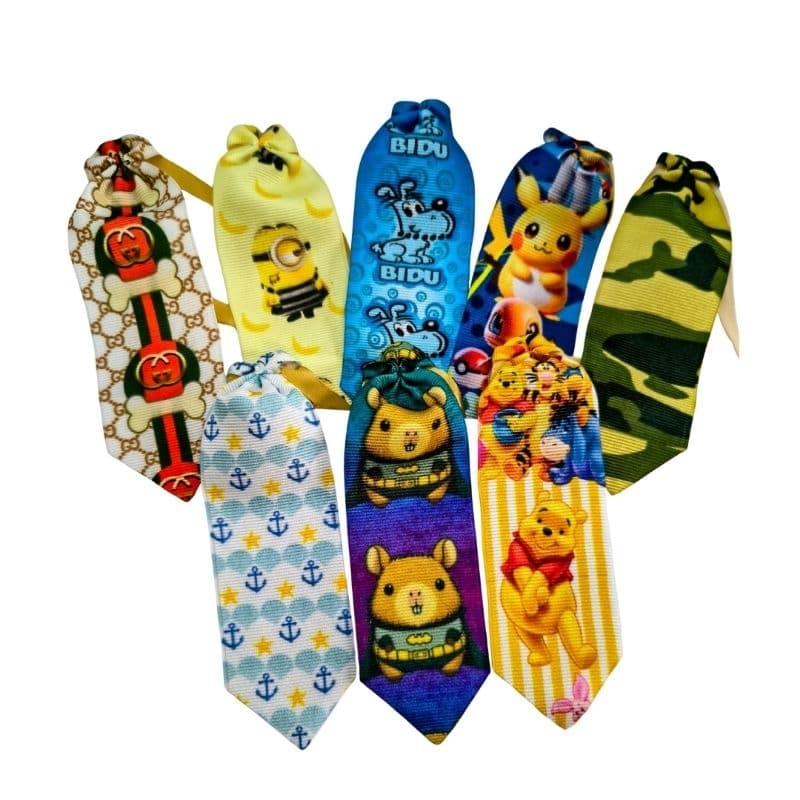 50 Gravatas pet estampadas, 12 cm - gorgurão. pet shop.