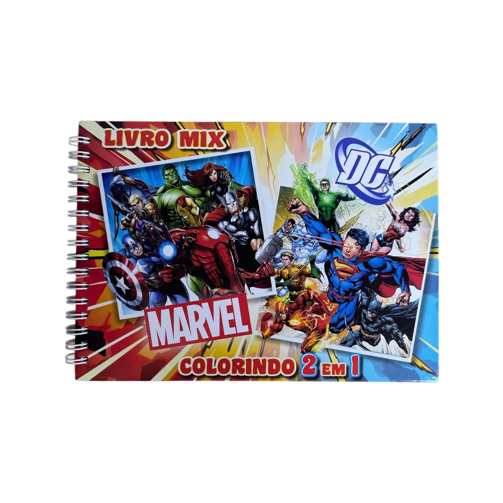 Livro de Colorir Heróis Colecionável Pintura Desenho Estilo com 50 Desenhos