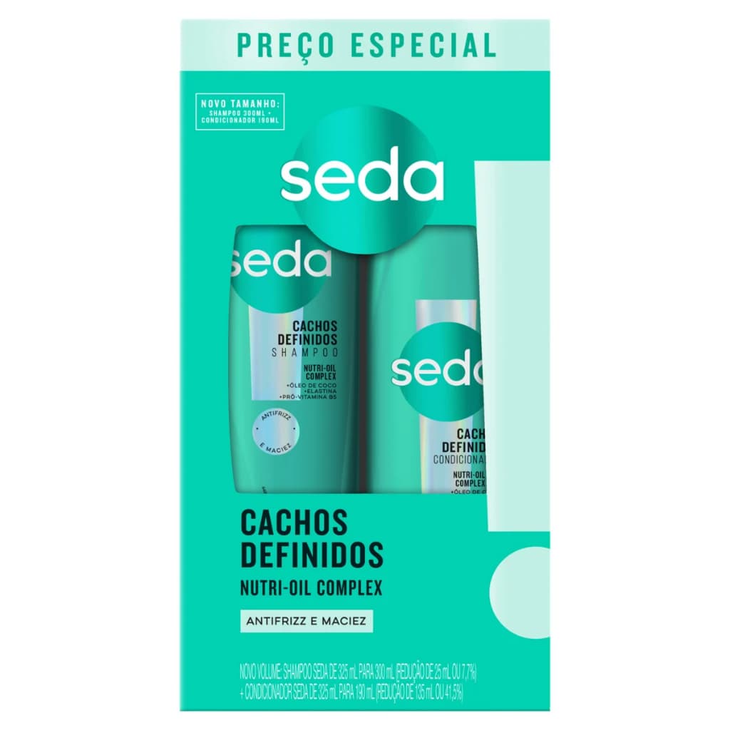 KIT SHAMPOO 300 ml + CONDICIONADOR 190ml - SEDA CACHOS DEFINIDOS