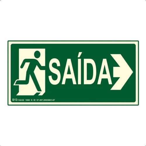 Placa de Saida LADO DIREITO - FOTOLUMINESCENTE - S13