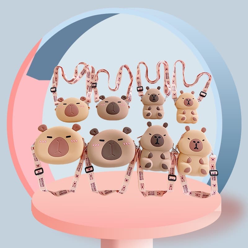 Oferta especial bolsa de silicone para porquinho da índia Capivara bolsa carteiro infantil bolsa de ombro super fofa