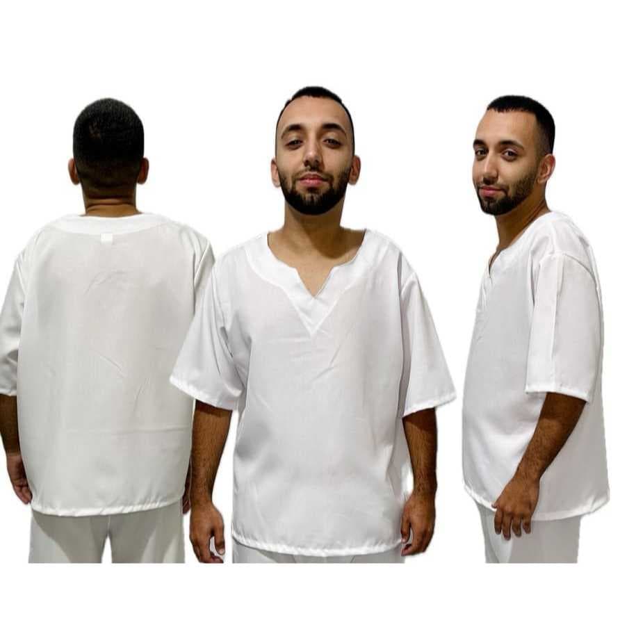Bata Branca Masculina em oxford umbanda candomble