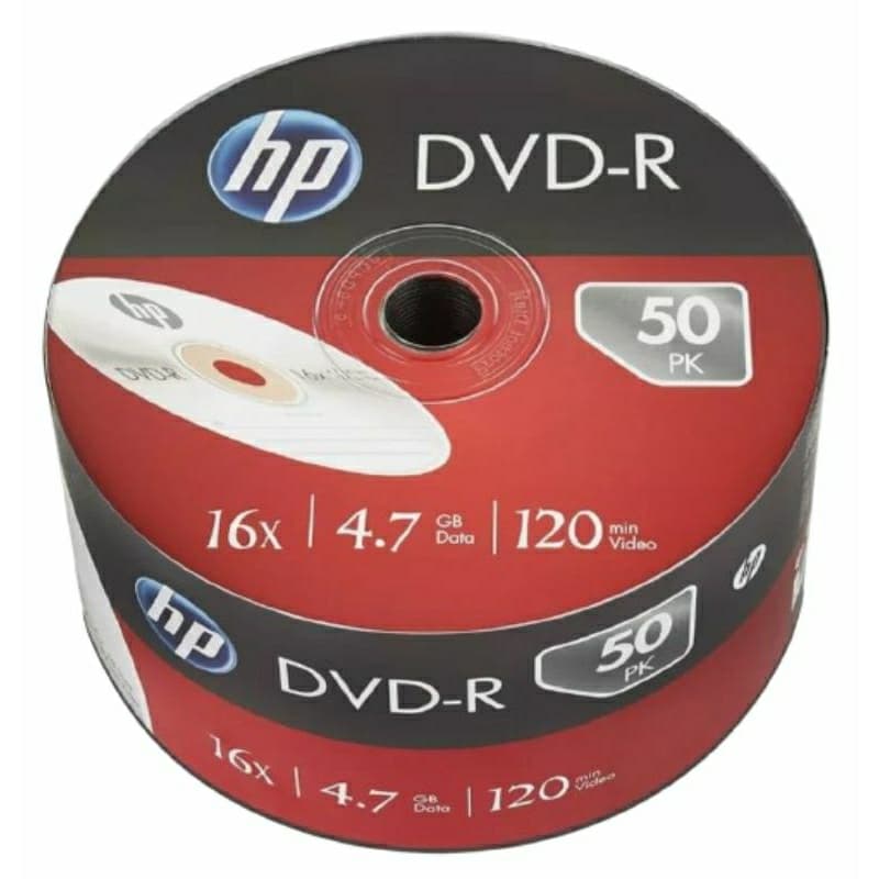 100 DVD-R HP LOGOTIPO 4.7GB 120MINUTOS 16X