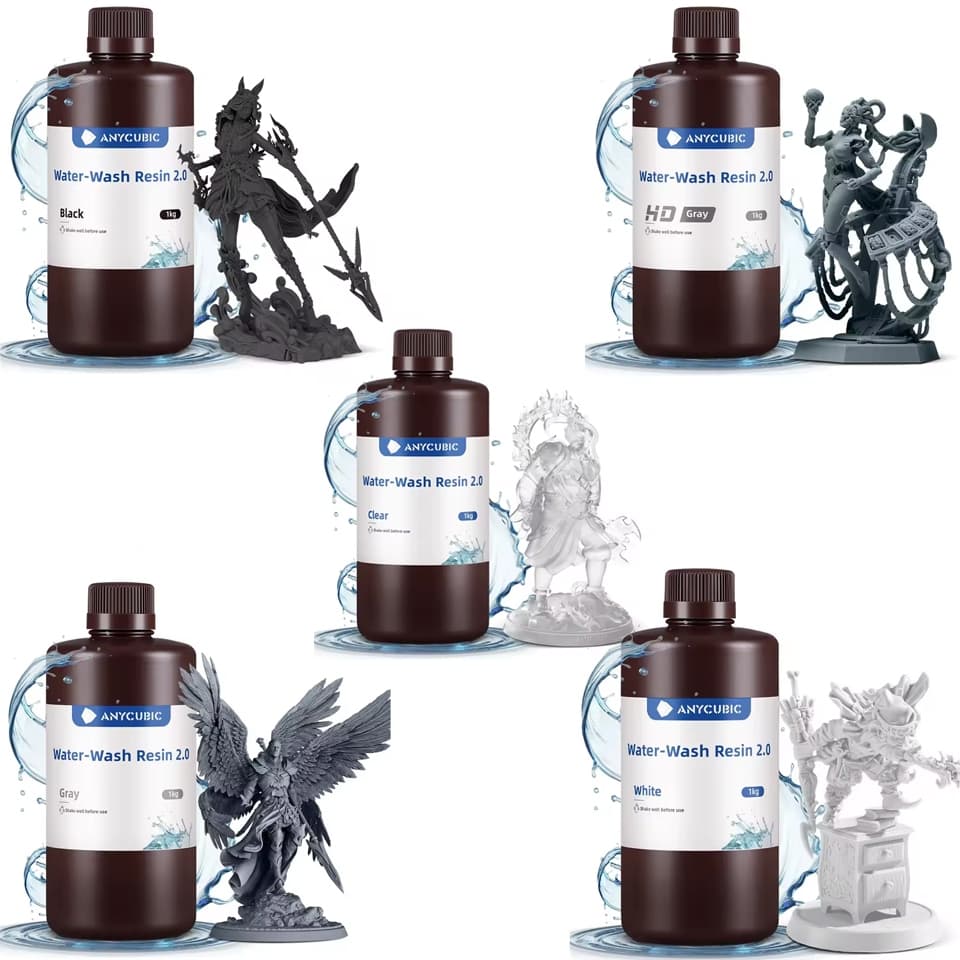Resina Anycubic 2.0 1kg Lavavel Agua Uv 405nm Varias Cores Water Wash