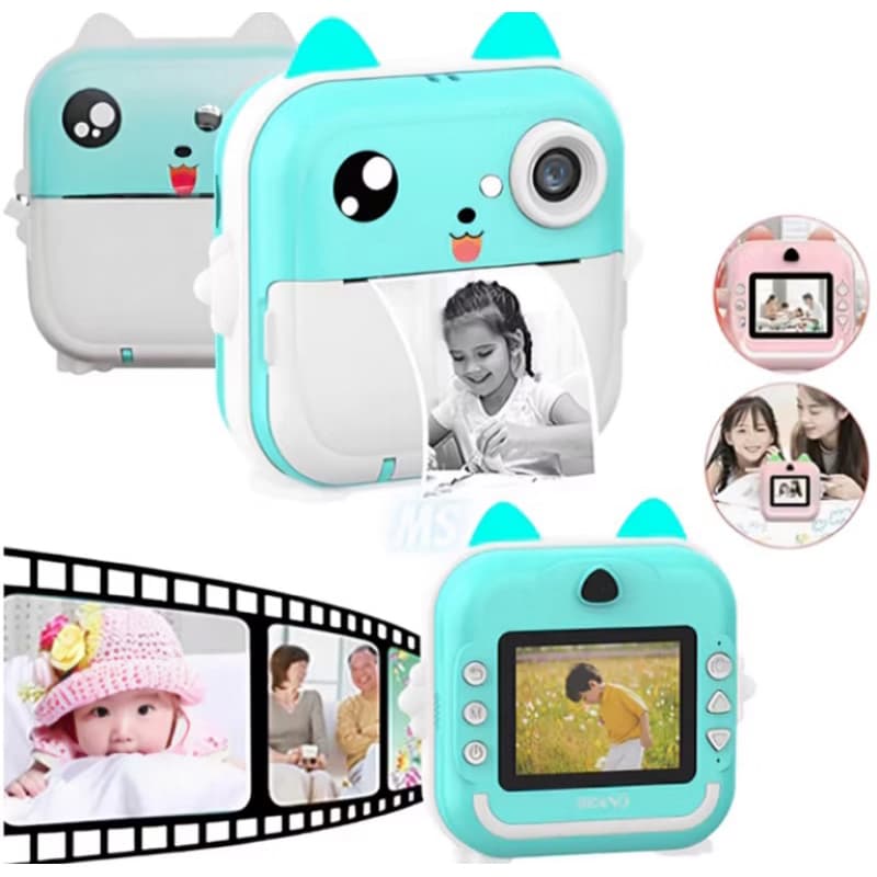 Mini Camera De Impressão Instantânea Para Crianças Vídeo Fotografia Digital Fotográfica