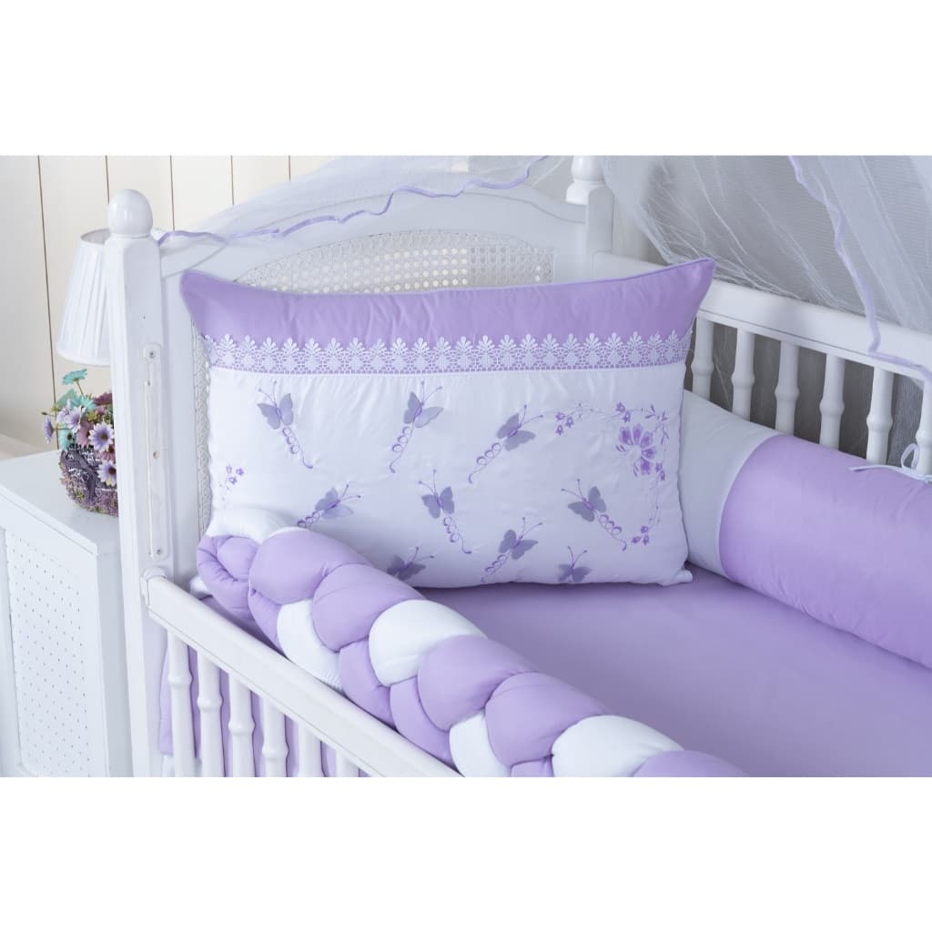 kit de berço americano 2314 borboleta floral modelo trança contendo 9 peças