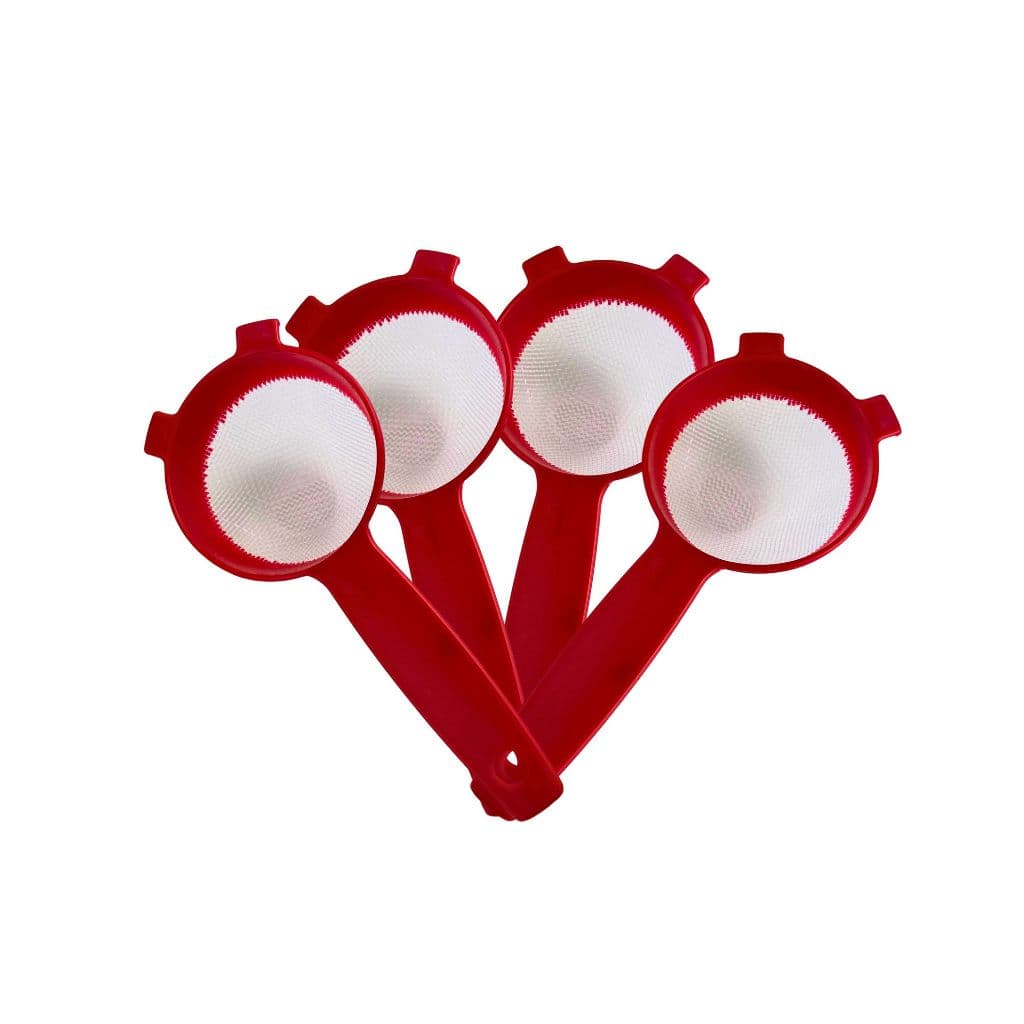 Kit Peneira de Plástico Mini 7 cm Vermelha 12 peças