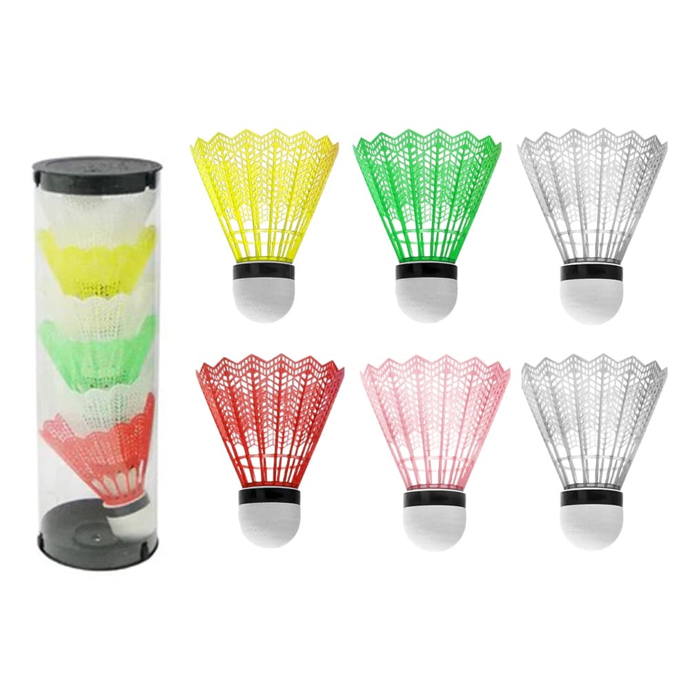 6 Petecas de Badminton Coloridas Treino Esporte Ar Livre Praia