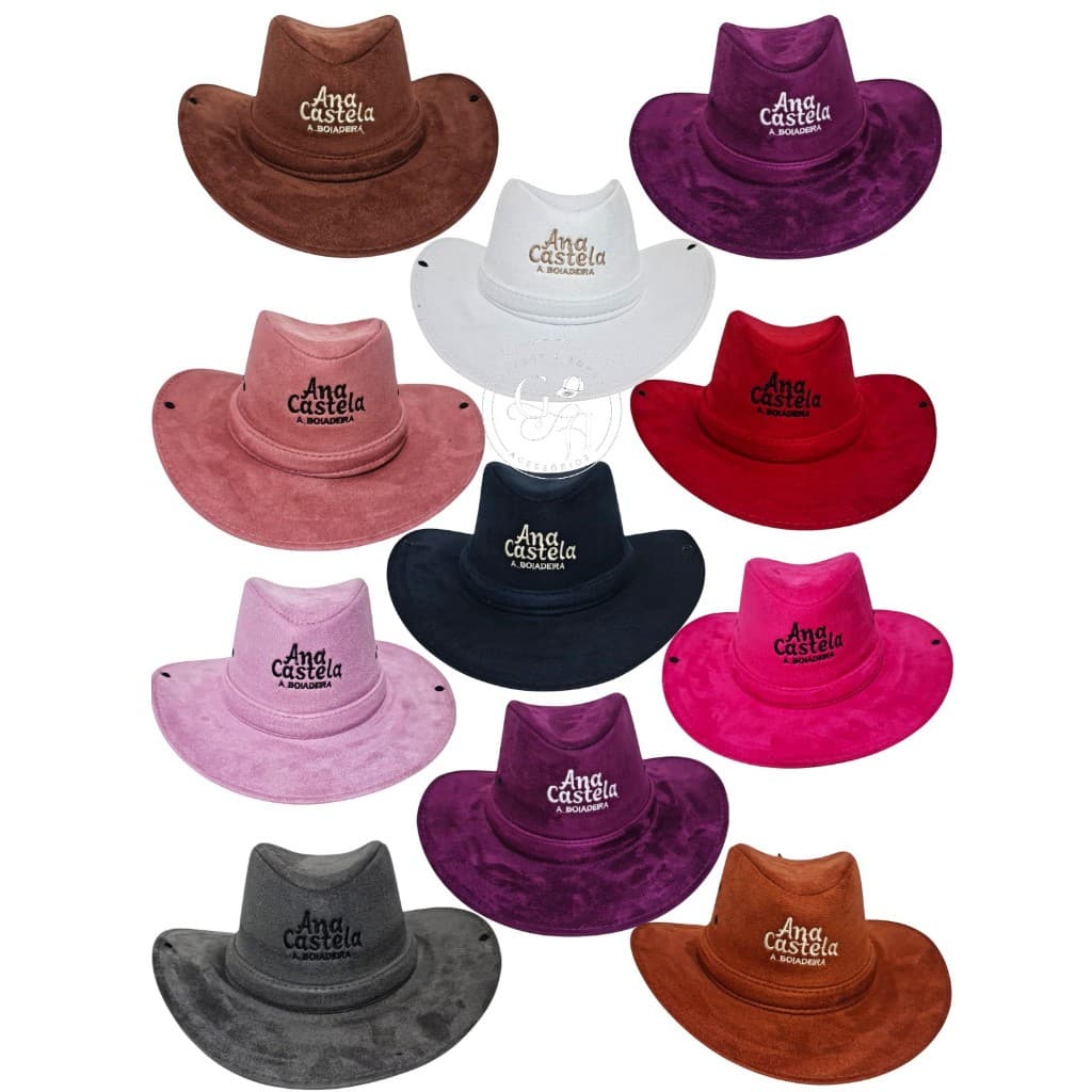 chapéu top premium camurça bordado Ana castelã adulto e juvenil feminino