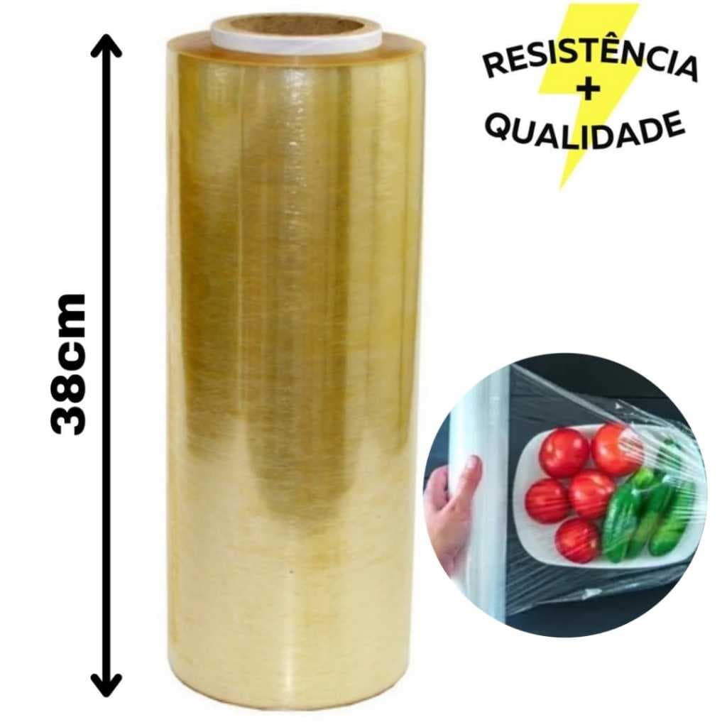 Rolo Bobina Plástico De Filme Pvc Prático Resistente 38cm X 300 Metros