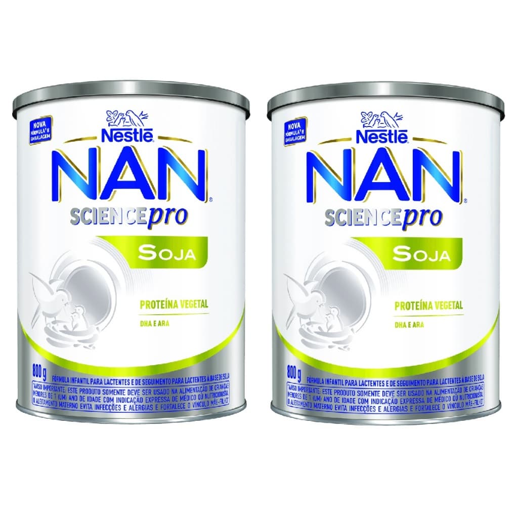 kit 2 Latas NAN SOJA Science Pro 800g (VERDE)