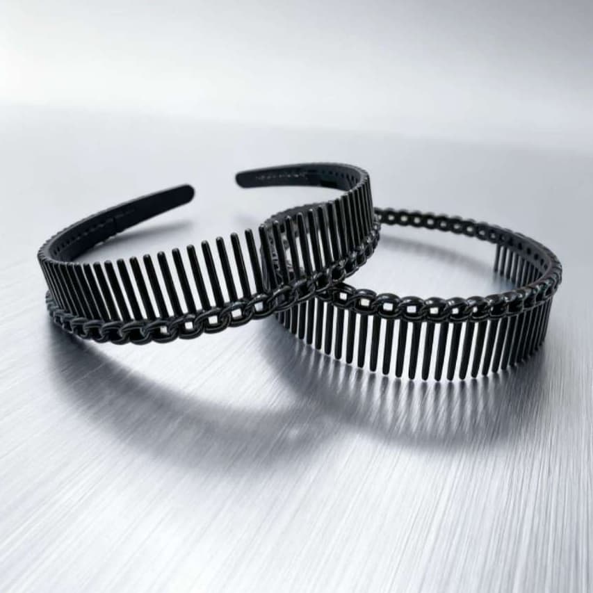 Faixa De Cabelo Com Dentes Pretos , Antiderrapante Para Mulheres E Homens