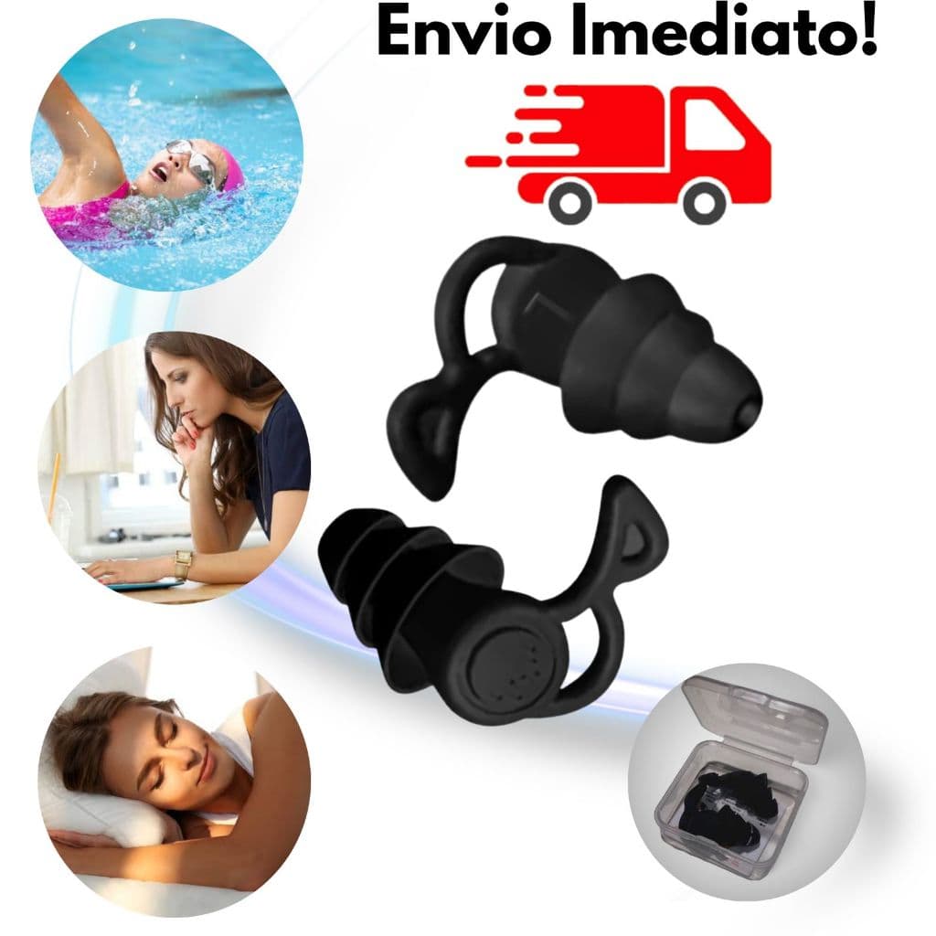 Tampao De Ouvido Preto Protetor Auricular Dormir Contra Ronco 3 Camadas