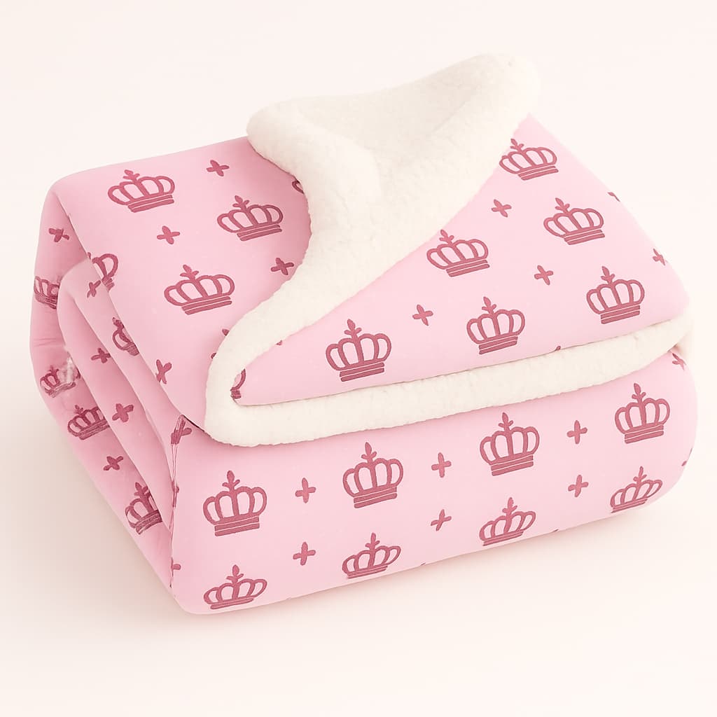 Cobertor berço bebê - Dupla face sherpa felpuda - Antialérgico