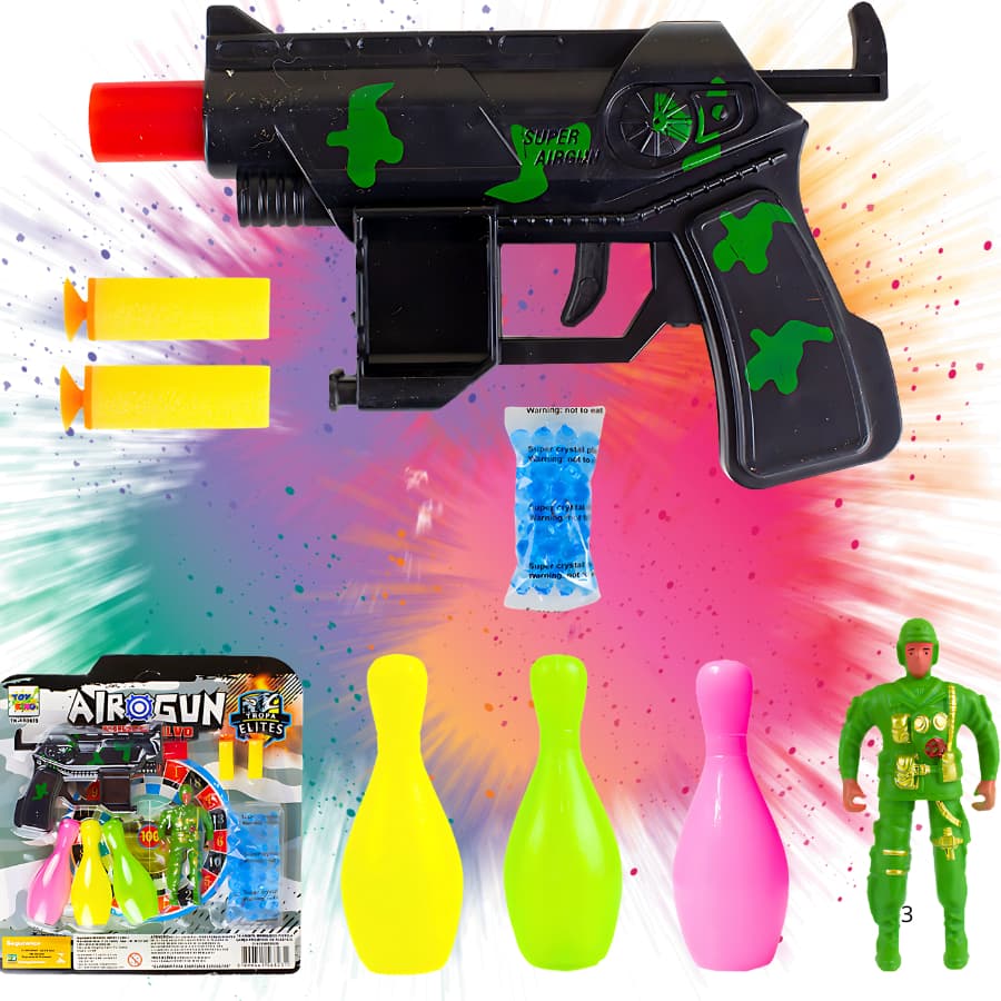 Pistola Arma De Pressão Com Dardos E Bolas De Gel Orbez Top