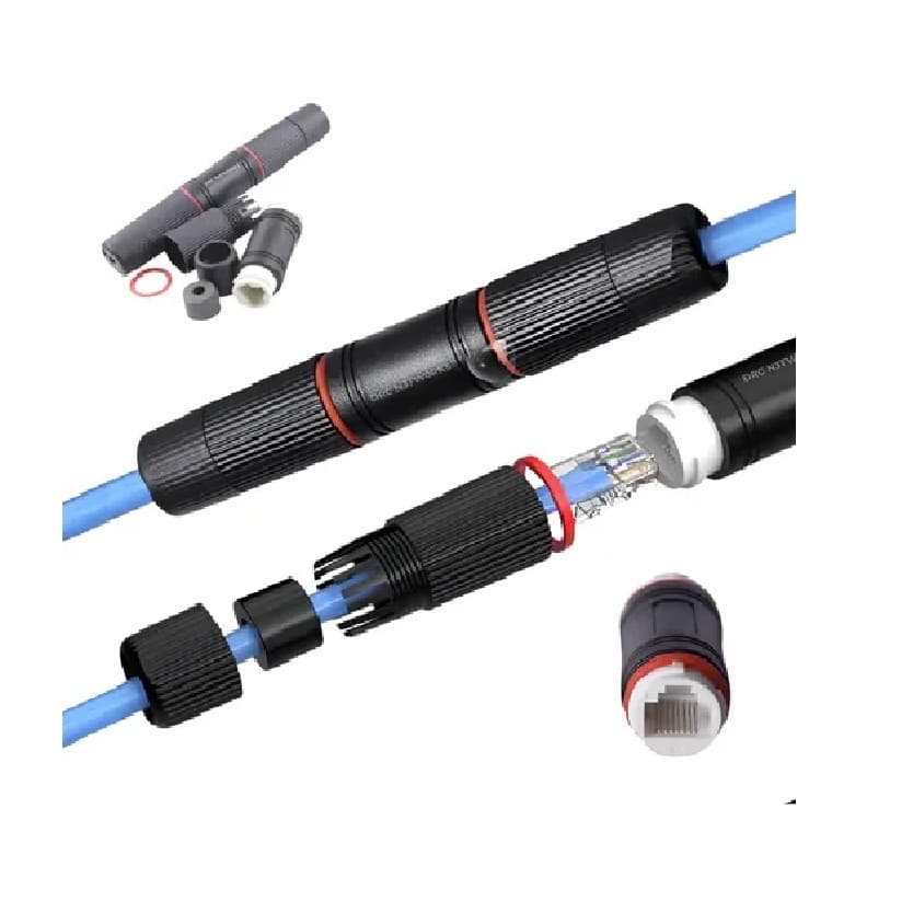 Conector Emenda Rj45 Cat6 Ip68 Impermeável À Prova Dágua