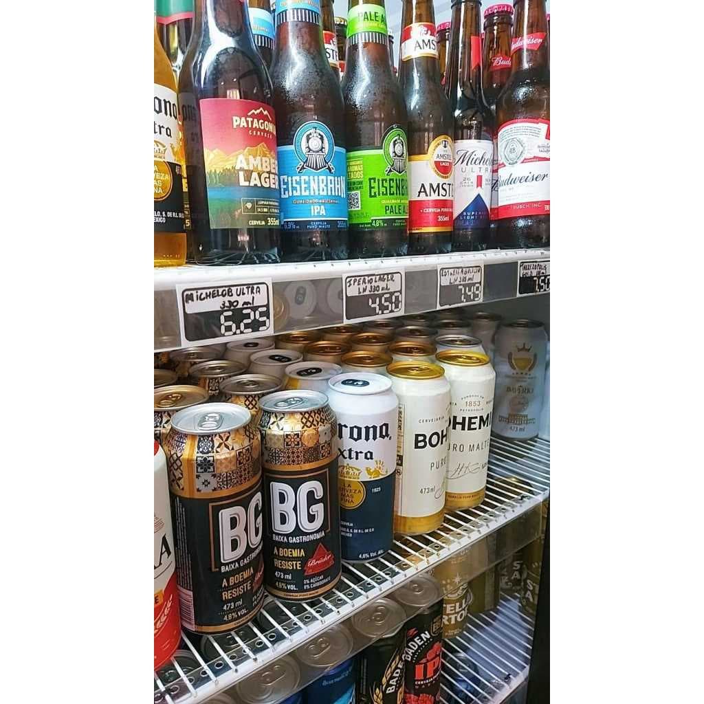 Kit  Regua Porta Etiqueta Preço Prateleira Gondola Loja Farmácia Supermercado Precificador de geladeira